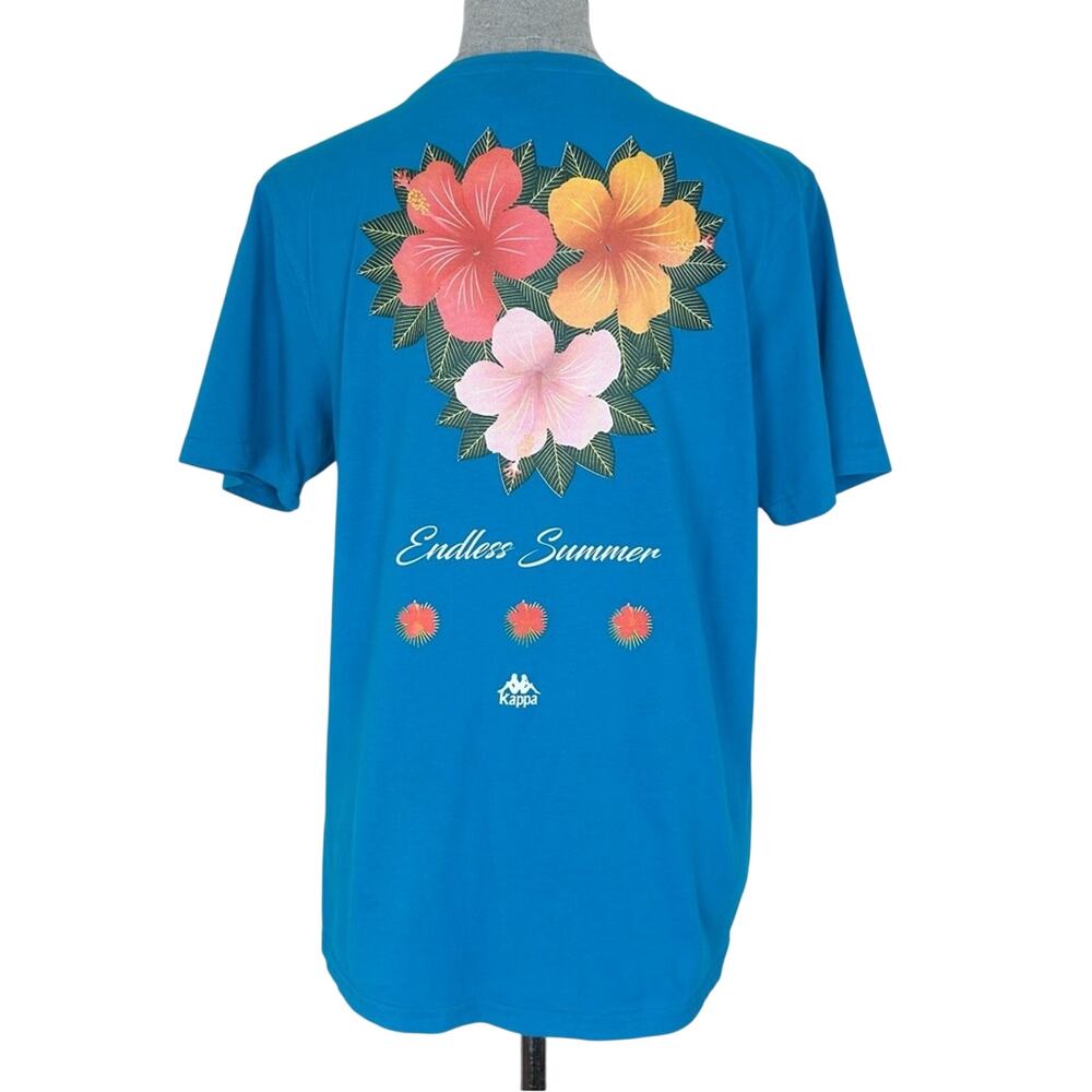 Kappa T-shirt Endless Summer Tropical Flower Hibiscus Sporty Tee - Picture 2 of 8